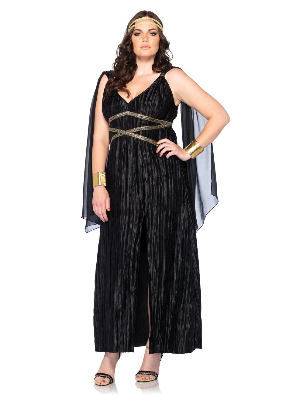 9496 Plus-Size 3 Piece Dark Goddess Costume, Black, X-Large/XX-Large
